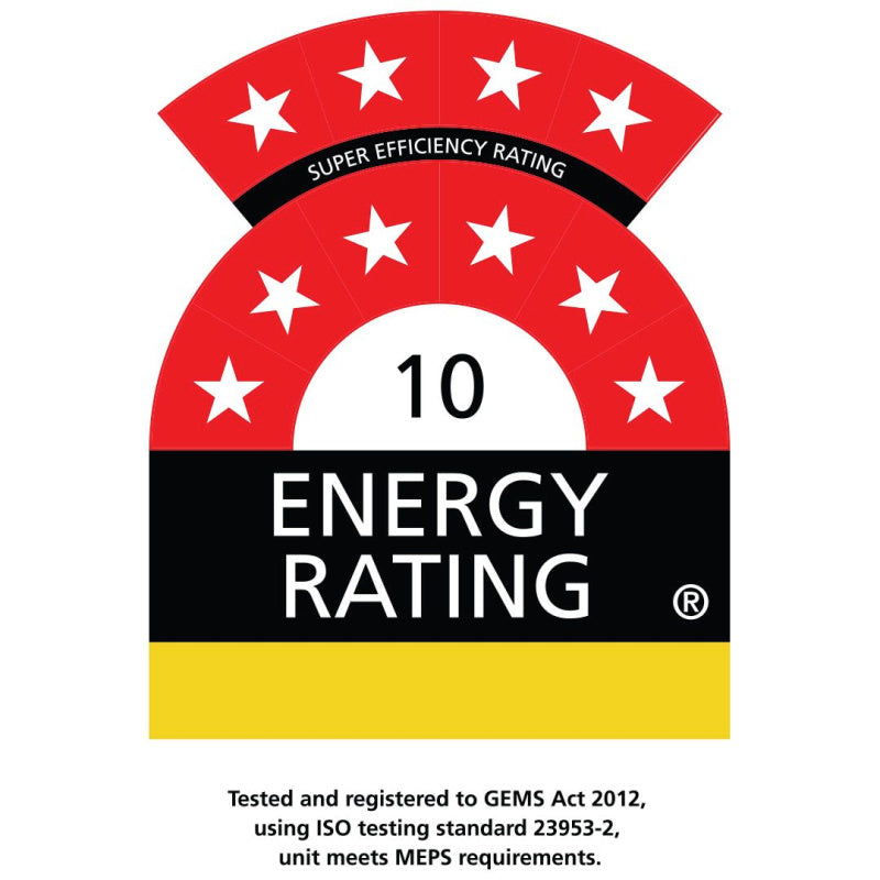 Bar Fridge | Single Door Alfresco | Rhino GSP showing energy rating of 10 out of 10 stars\
