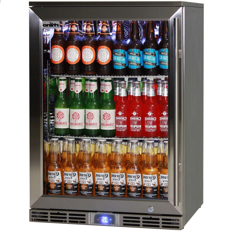 Bar Fridge | Single Door Alfresco | Rhino GSP left hinged with door closed and full of drinks