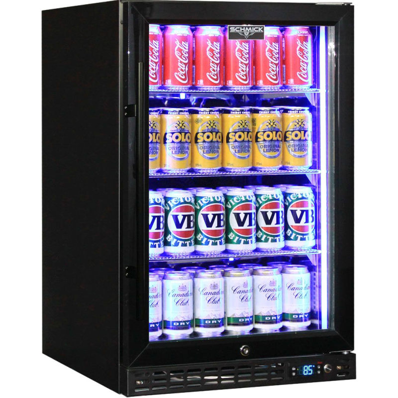 Bar Fridge | Single Door Alfresco | Schmick SK116 black right hinged