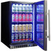 Bar Fridge | Single Door Alfresco | Schmick SK116 door open full of drinks with blue LED light