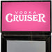 Bar Fridge | 160 Litre Vodka Cruiser Branded  close up view of top of fridge with branding