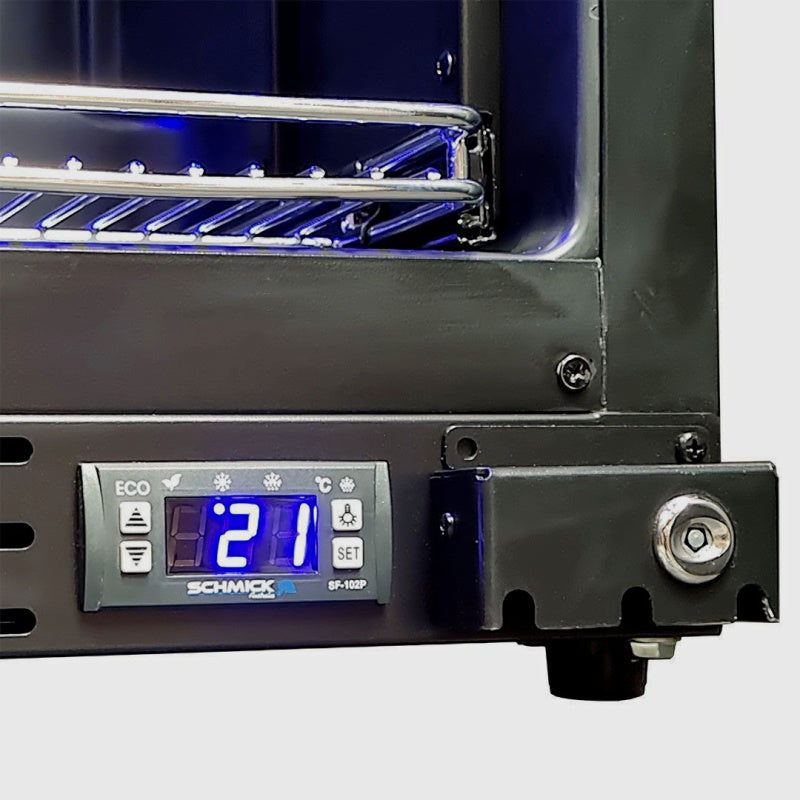 Bar Fridge and Freezer Combo | Schmick BD113 close up view of temperature controls