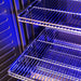 Bar Fridge and Freezer Combo | Schmick BD113 close up view of stainless steel shelving