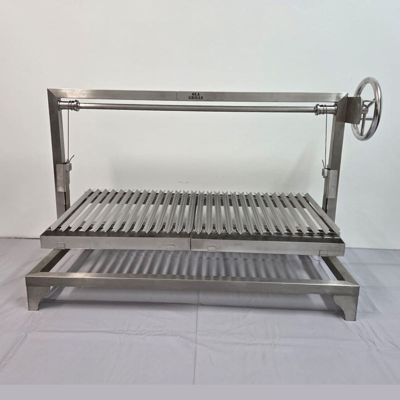 Built-In Parrilla Argentine BBQ Topper | 100% 304 Stainless | V-Grate Model close up front view