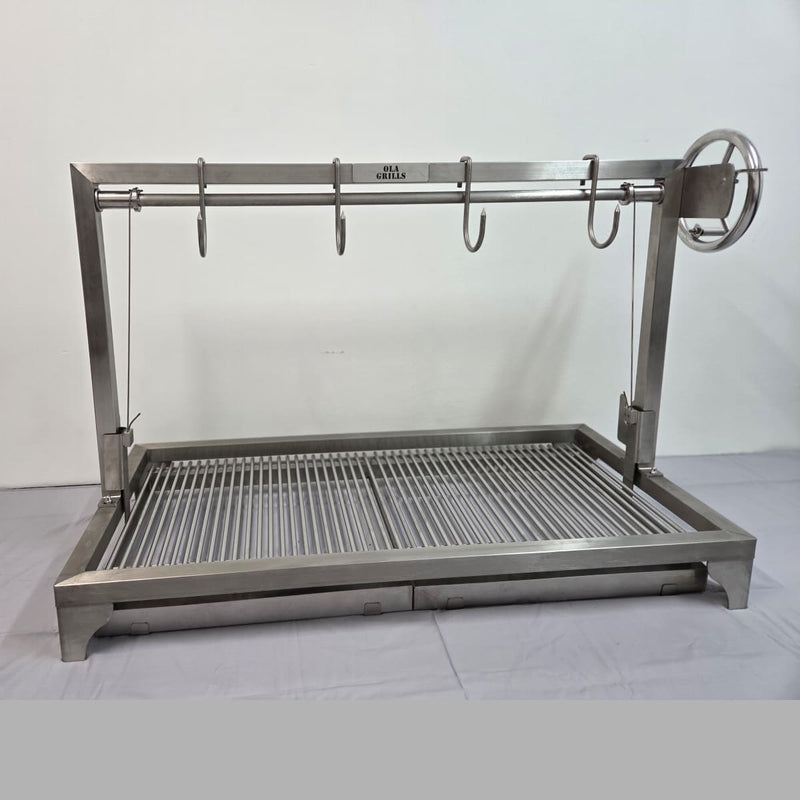 Meat Hooks Designed For Parrilla Argentine BBQ Grills showing 4 hooks on the par120TOP parrilla bbq