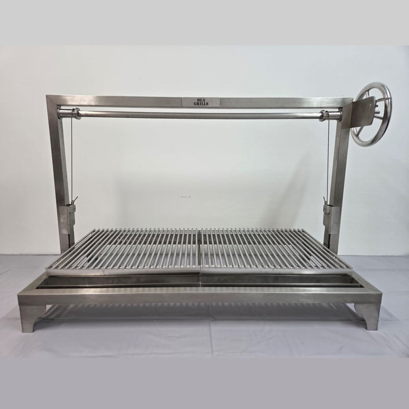 Built-In Parrilla Argentine BBQ Topper | 100% 304 Stainless | BBQ Rods Model with the grill down