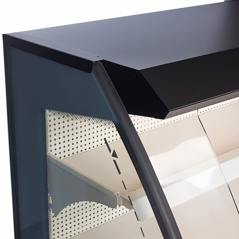 Commercial Fridge | Open Display Rhino TK-6 top view of side glass