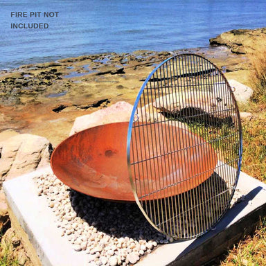 BBQ grill for fire pits in stainless steel  by outdoor living australia