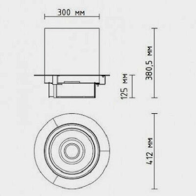 Fireplace Rondo Commerce - showing fireplace dimensions