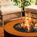 Galio Star Fireplace | close up view of star flame pattern