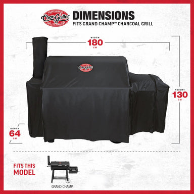 CharGriller Grand Champ Cover showing dimensions of cover