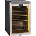 Schmick 70 L Tropical Triple‑Glazed Stainless Bar Fridge – Right or Left Hinge - HUS-SC70-SS showing the left hinge with yellow lights