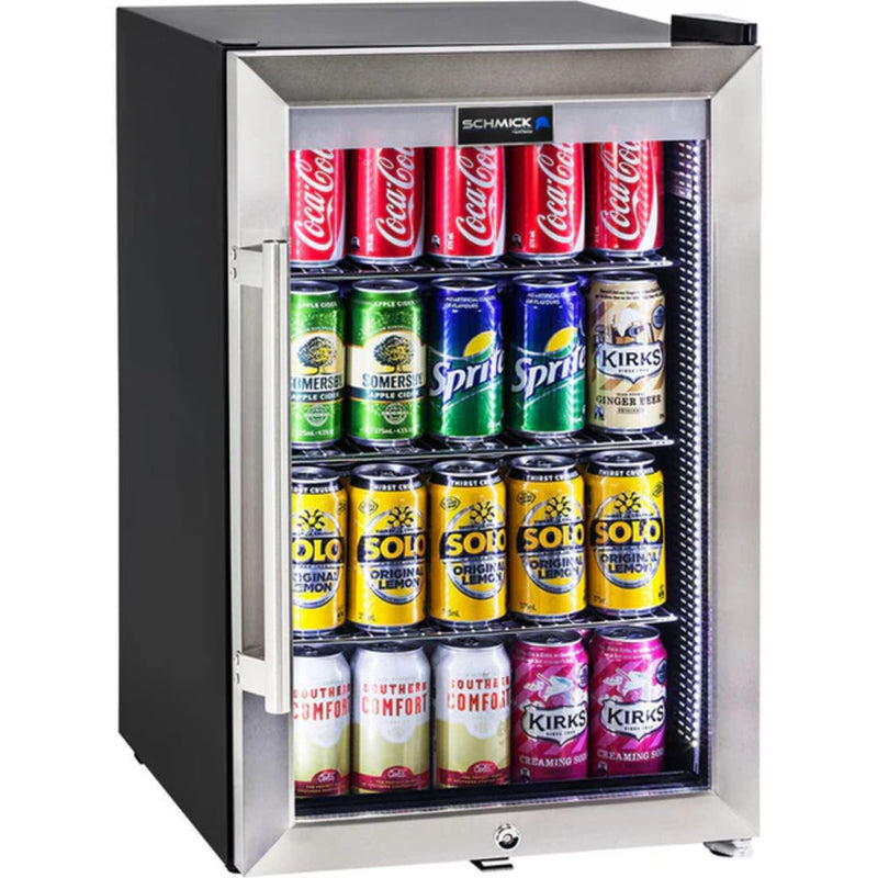 Schmick 70 L Tropical Triple‑Glazed Stainless Bar Fridge – Right or Left Hinge - HUS-SC70-SS showing the right hinge model full