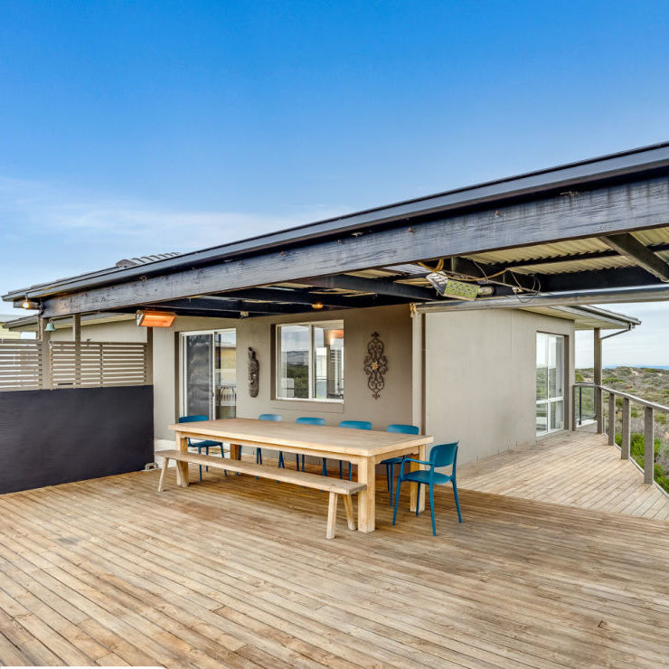 Infrared Heater | Outdoor | Electric | Heliosa Seaside on outdoor patio in seaside house