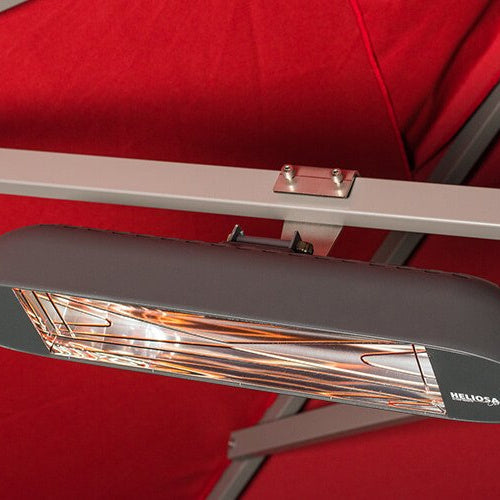 Infrared Heater | Outdoor | Electric | Heliosa 11 close up under umbrella