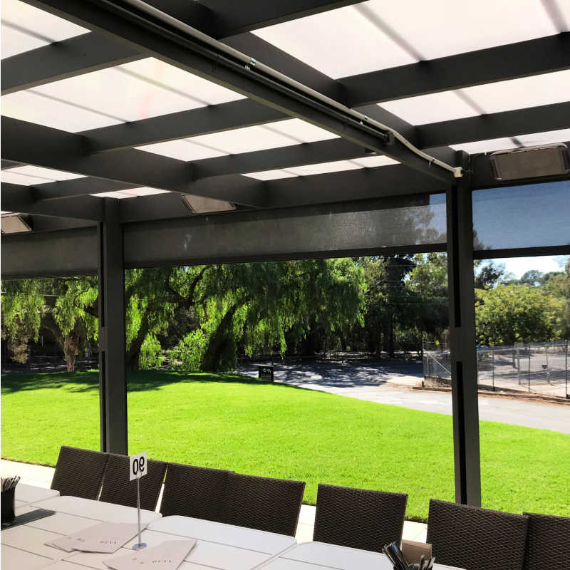 Infrared Heater | Outdoor | Electric | Heliosa 66 Black Glass in an outdoor area