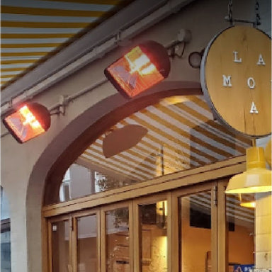 Infrared Heater | Outdoor | Electric | Heliosa 66 outside a cafe