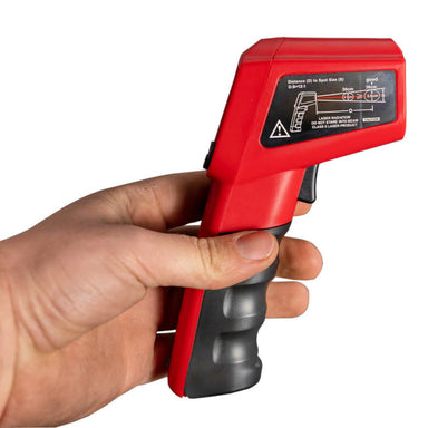 Infrared Thermometer | side view showing how to angle the infrared thermometer