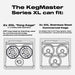 Kegerator | KegMaster Series XL |  showing a drawing of 2 x 20L kegs and 3 x 20L commercial kegs inside kegerator