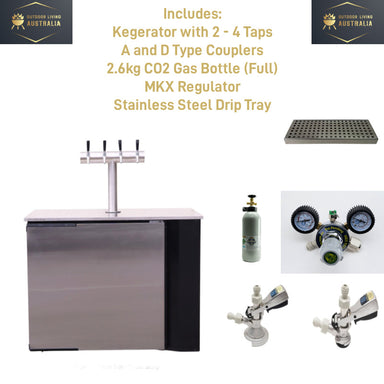 Kegerator | Solstace 365 Indoor/Outdoor | Complete Package showing all the included accessories