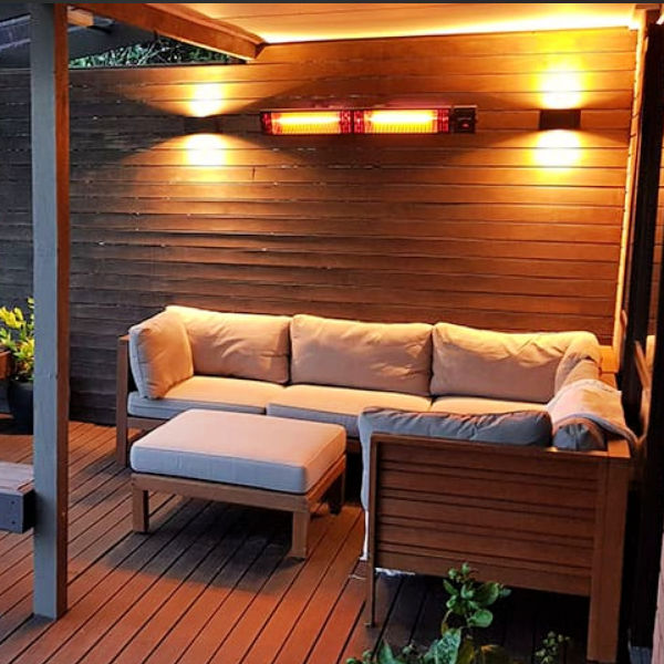 Infrared Heater | Outdoor | Electric | Herschel Manhattan outdoor setting on wall in residential area