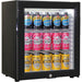 Mini Bar Fridge | Perfect For Accommodation Rooms door closed and full of drinks in black