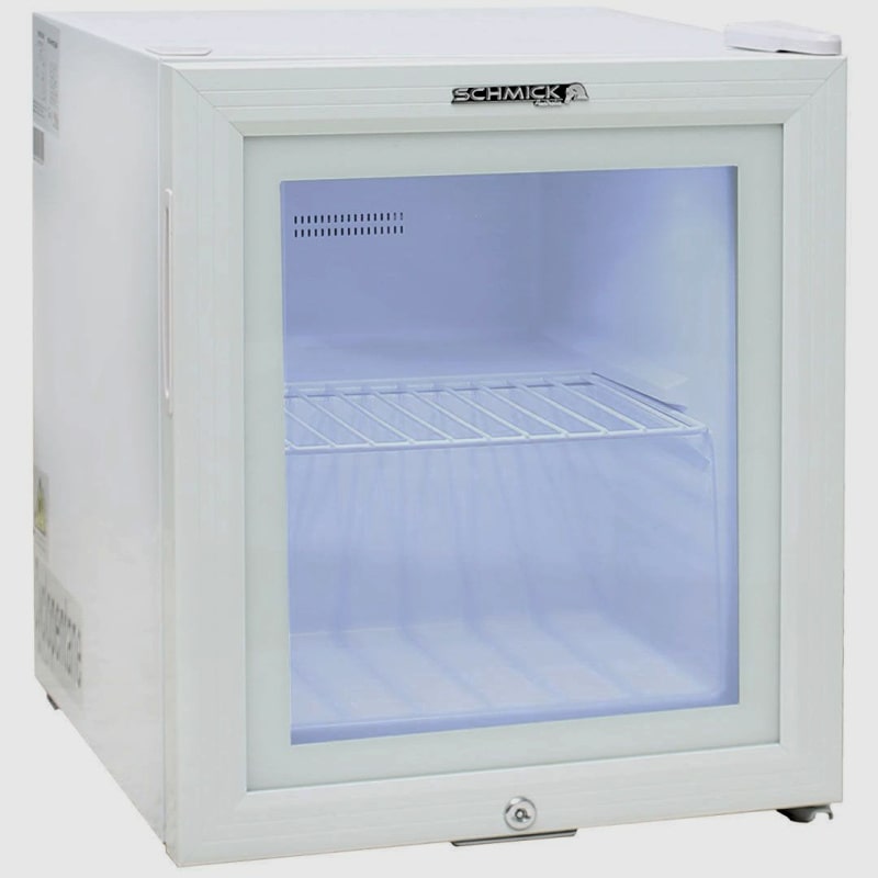 Mini Freezer Glass Door 36 Litre front view with door closed and empty