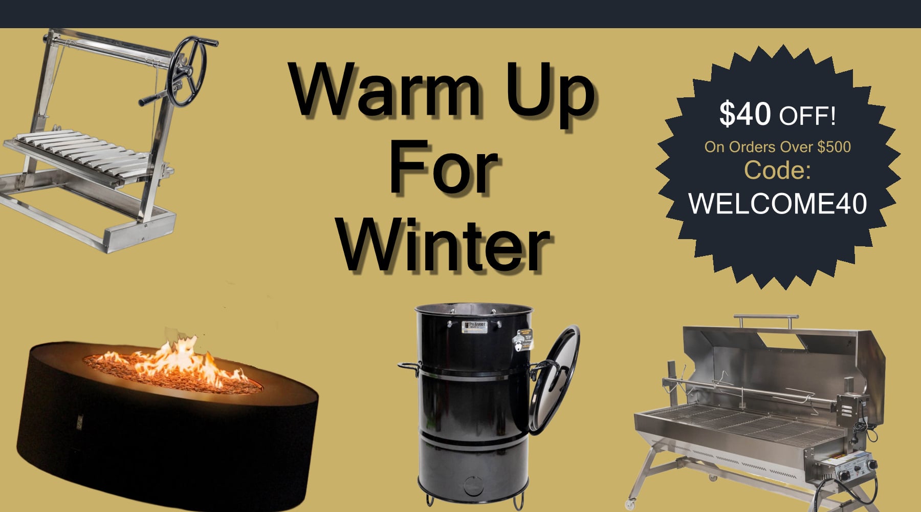 Outdoor Living Australia Winter Banner showing $40 off on orders over $500