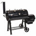 Offset Smoker Flaming Coals front right full view of unit