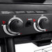 Texas Trio Char-Griller | Dual Fuel | BBQ and Smoker close up view of temperature controls on gas side