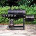 Texas Trio Char-Griller | Dual Fuel | BBQ and Smoker front view of BBQ in outdoor area