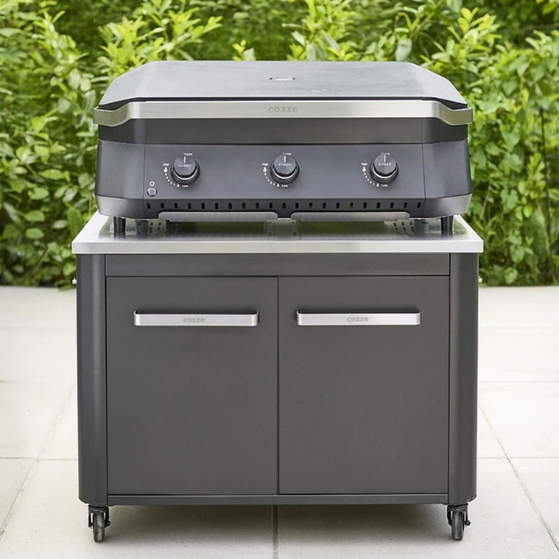 Outdoor Kitchen 90 Two Door for BBQ | Modular | Cozze close up with BBq on top