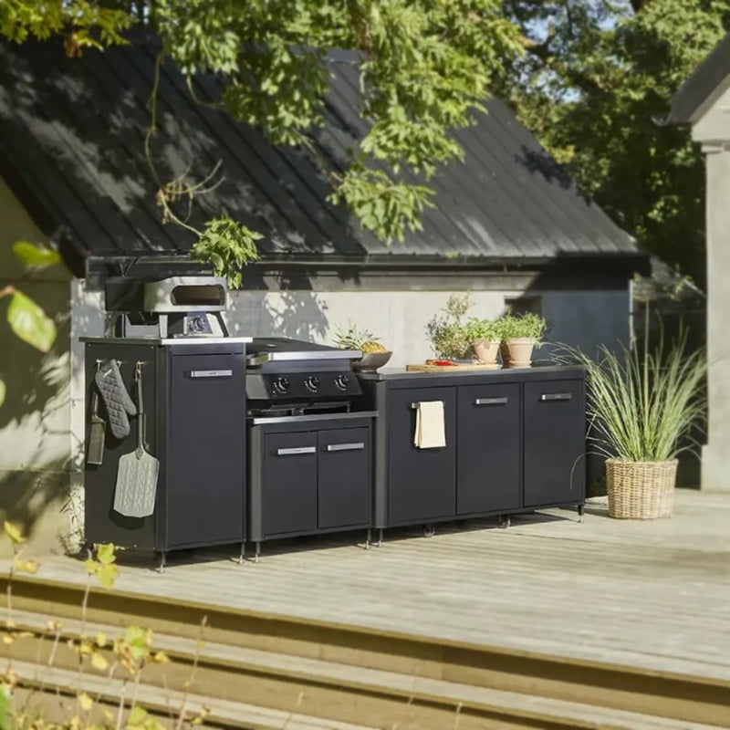 Outdoor Kitchen 90 Two Door for BBQ | Modular | Cozze next to other cozze tables
