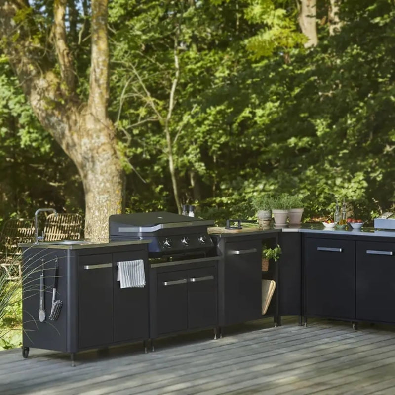 Outdoor Kitchen 90 Two Door for BBQ | Modular | Cozze with bbq on top and other cozze units