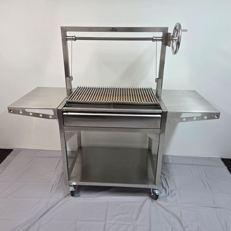 Parrilla Argentine BBQ with Firebricks | 100% 304 Stainless | BBQ Rod Model showing the full unit