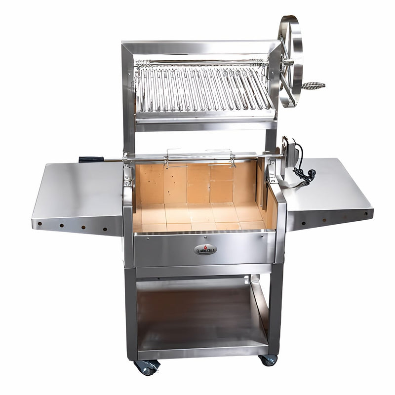 Parrilla Argentine Grill | Firebrick | Rotisserie | Medium top view showing the whole unit
