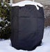 Pit Barrel Cooker Cover outside with snow on it