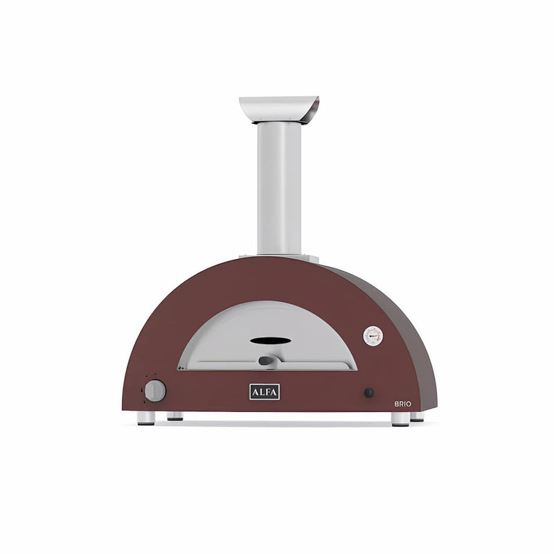 Pizza Oven | Alfa Brio Hybrid | Gas & Electric front close up view of red model