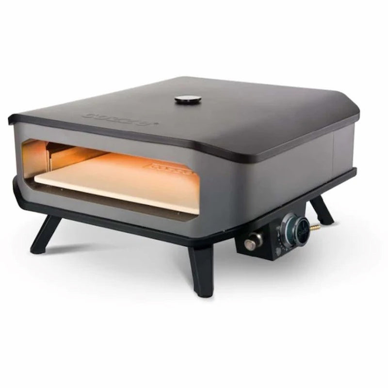 Gas Pizza Oven | 13 or 17 Inch | Cozze MK2 front right view of portable pizza oven and temperature controls