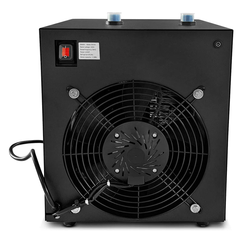 PolarTub 505 L Ice Bath & Cold‑Plunge | Tub & T2 Rapid‑Chiller showing the back of the t2 chiller