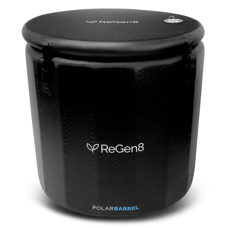 PolarBarrel Ice Bath & Cold‑Plunge | Tub, T1 Chiller, or T2 Chiller Bundle showing the tub with the lid on