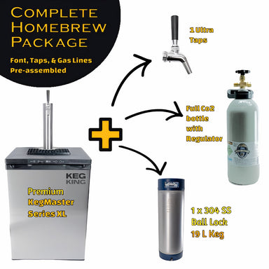 Kegerator | KegMaster Series XL | Complete Homebrew Package with the SS 1 tap package
