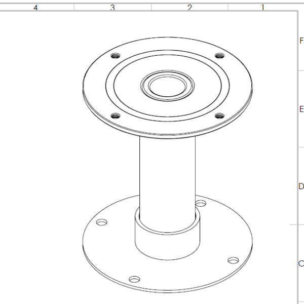 Under Bench Telescopic Font Adaptor view of schematic drawing