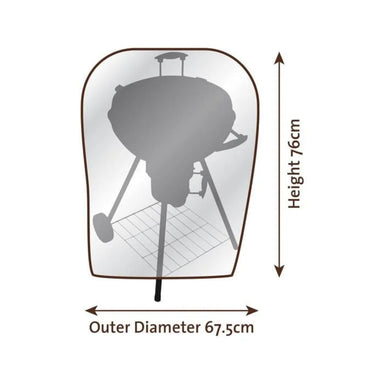 Kettle BBQ Cover – Durable Protection for 57 cm Webber Style Charcoal BBQs showing the dimensions