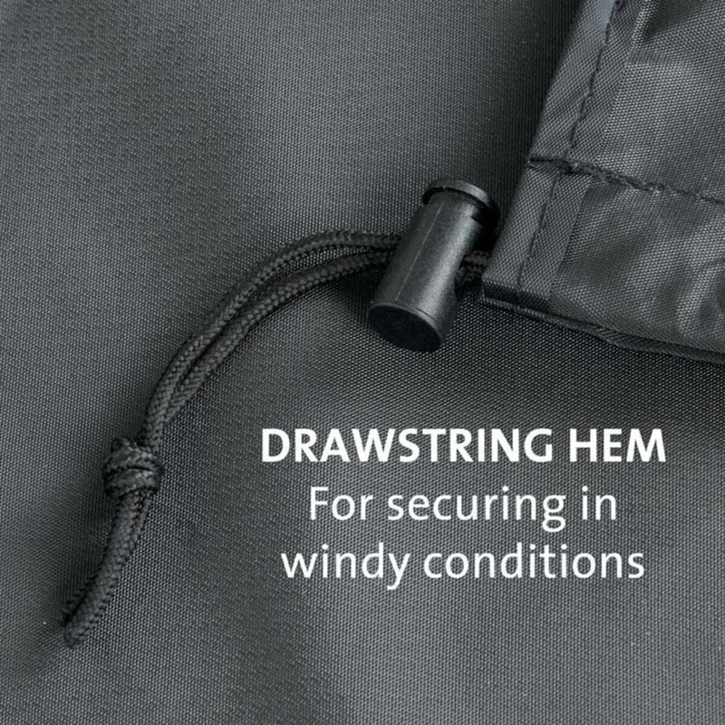 Kettle BBQ Cover – Durable Protection for 57 cm Webber Style Charcoal BBQs showing the drawsting