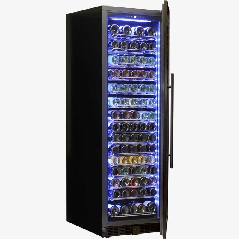 Wine Fridge | 405 Litre Upright with door open full of wine bottles