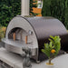 Wood Fired Pizza Oven | Alfa 4 Pizze close up right side view on outdoor bench
