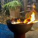 Outdoor Fire Pit | The Goblet Of Fire | Cast Iron or Stainless Steel showing the 150 mm cast iron model with fire in it