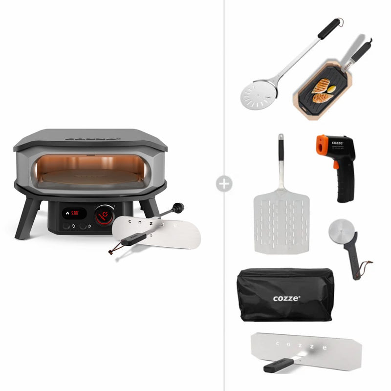 Cozze 13" Rotating ELECTRIC Pizza Oven Bundles | Choose From 5 Different Packs showing the ultimate pack