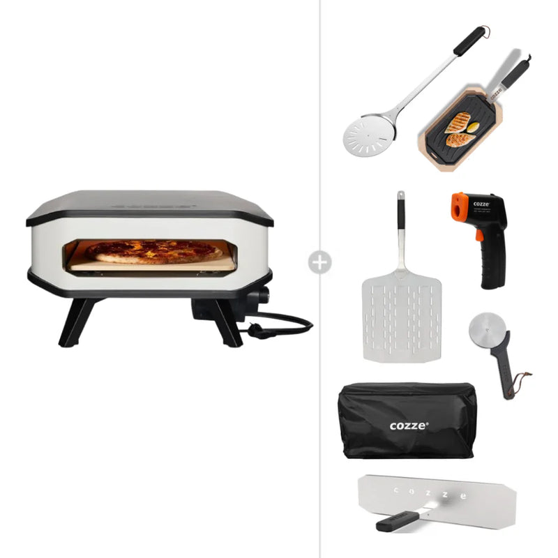 Cozze 13" ELECTRIC Pizza Oven Bundles | Choose From 4 Different Packs showing the ultimate pack without the table